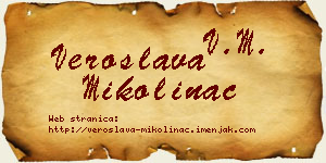 Veroslava Mikolinac vizit kartica